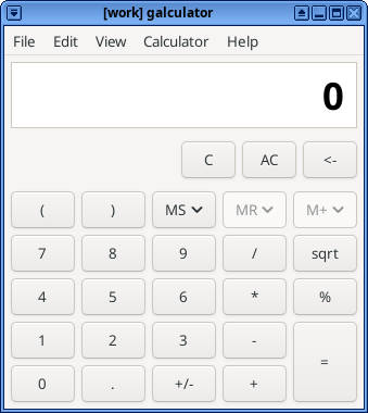 workキューブで計算機アプリを使用しているところ