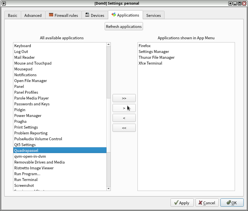 personalキューブで quadrapassel を使えるようにする