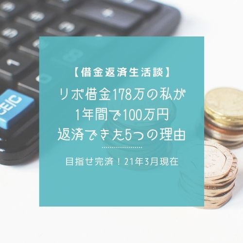返済生活 アラサー浪費olがリボ借金178万円を1年間で100万円減らせた5つの理由 リボ借金174万円ふんわり返済ブログ