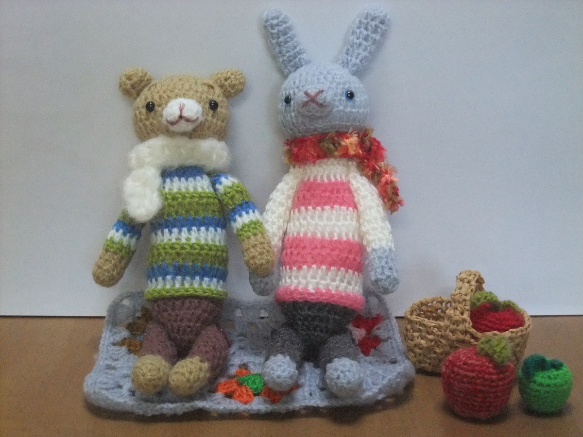 1998年のオレンジページの編みぐるみと棒針編みのねずみのお色直し