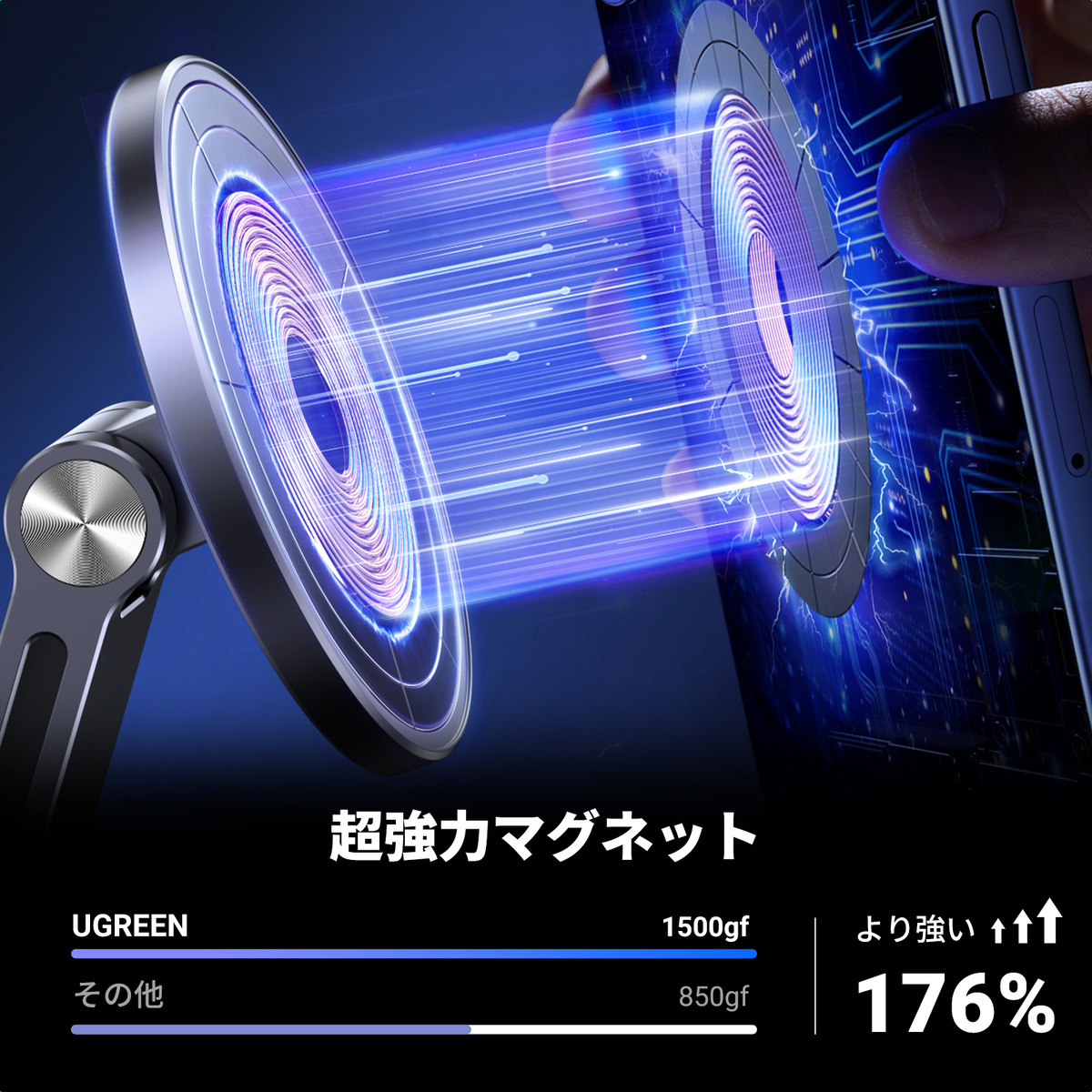 マグネット（磁石）も強力でしっかりホールド