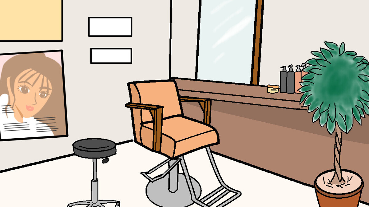 床屋の風景のイラスト