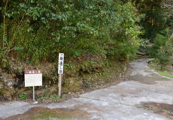 細い通路がある