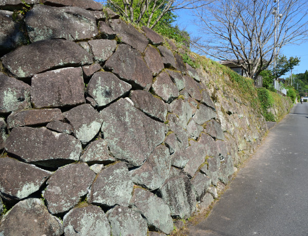 道路沿いに石垣