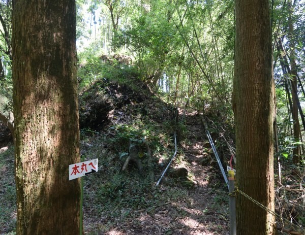 上に向かって階段がある