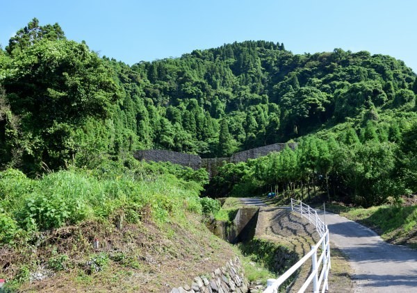 緑に覆われた山城跡