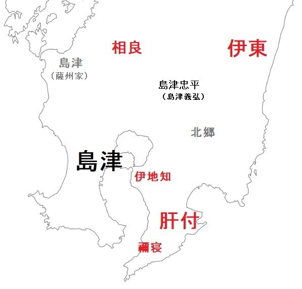 戦国時代の南九州の勢力図