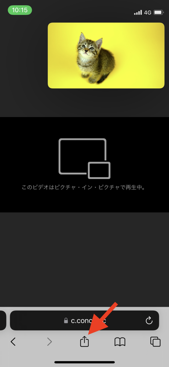 画面した中央のアイコンをタップします