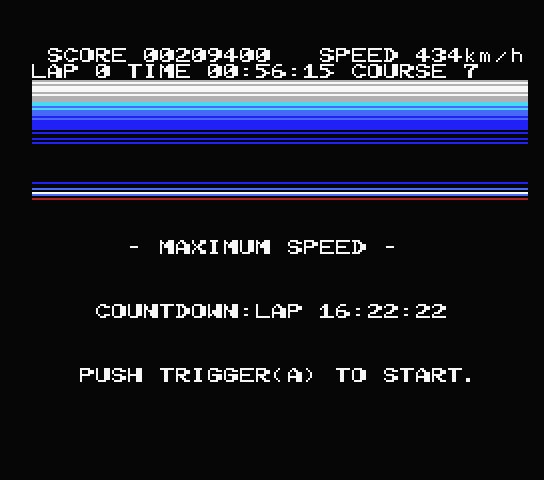 「MAXIMUM SPEED」タイトル画面