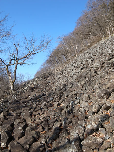 岩海は氷河の跡らしい