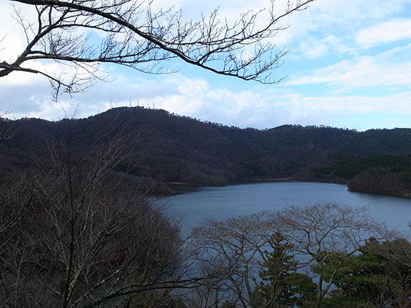 展望台から見る下池と高館山の図