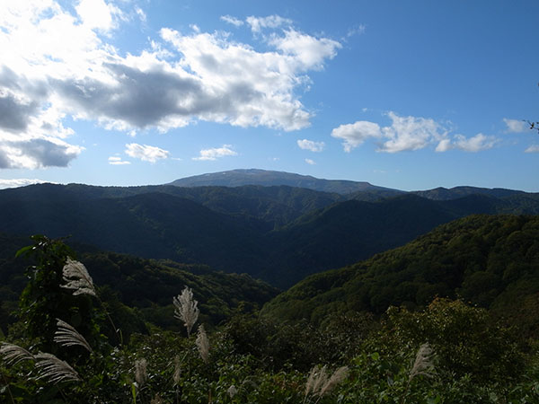 この日は月山雪積もってました
