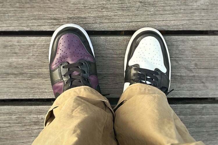 ダンクハイとジョーダン1ハイを片足ずつ履き比べた