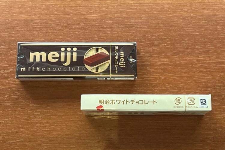 俯瞰アングルでチョコを撮影しました