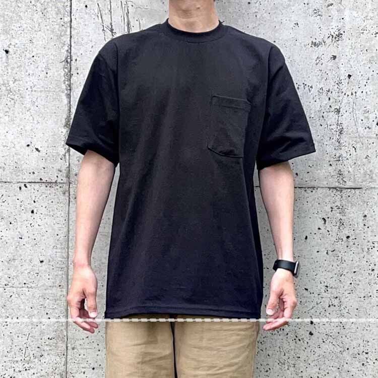 未洗いのプロクラブのTシャツのサイズ感（フロント）