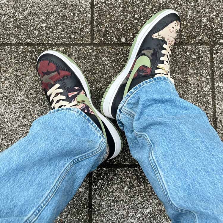 ビンテージシューレースをDUNKにつけてデニムと合わせました