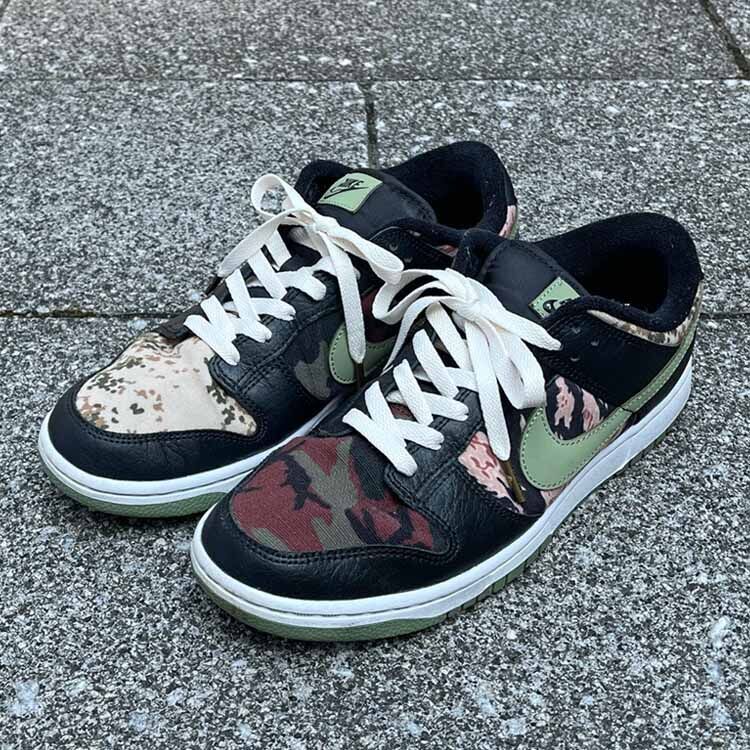 DINKにKICKSWRAPのビンテージシューレースのオフホワイトを装着