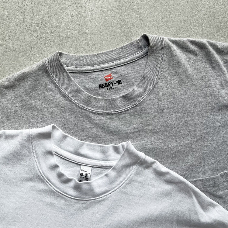 ロサンゼルスアパレルとヘインズビーフィTシャツの比較