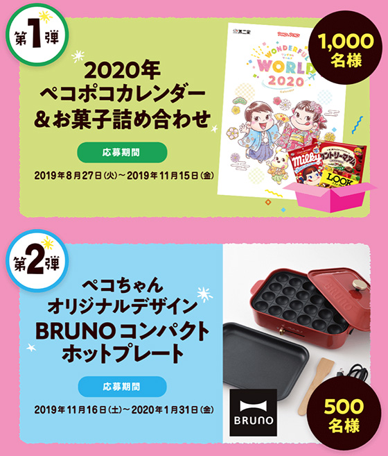 BRUNO ホットプレート　不二家ペコちゃん　懸賞品オリジナル　新品 BRUNO ホットプレート 不二家ペコちゃん 懸賞品オリジナル 新品 2025年