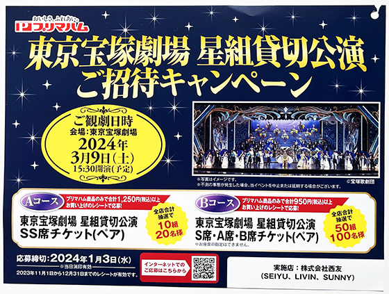 宝塚星組、東京3/29貸切公演ペアチケット （東京宝塚劇場星組