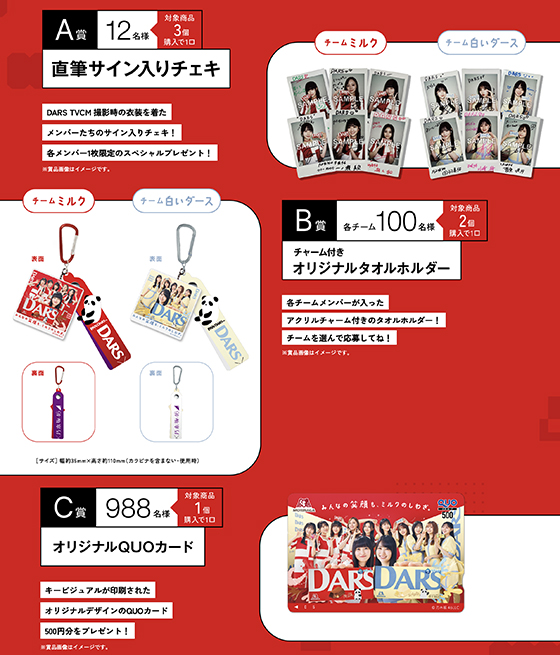 DARS × 乃木坂46 B賞 オリジナルタオル付きキーホルダー 乃木坂46 DARS B賞 チャーム付き オリジナルタオルホルダー