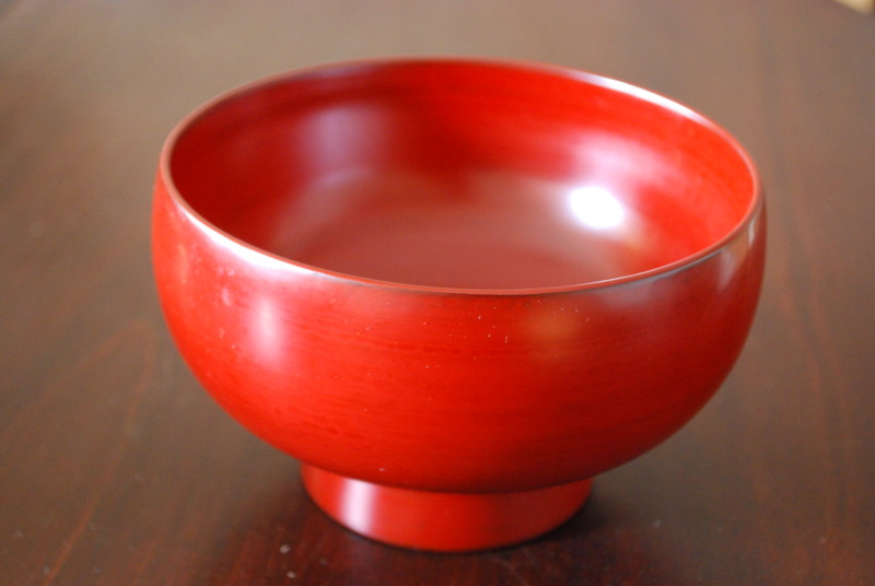 角有伊 つぼ碗 漆塗り 合鹿椀（朱） 角漆工房⁄角