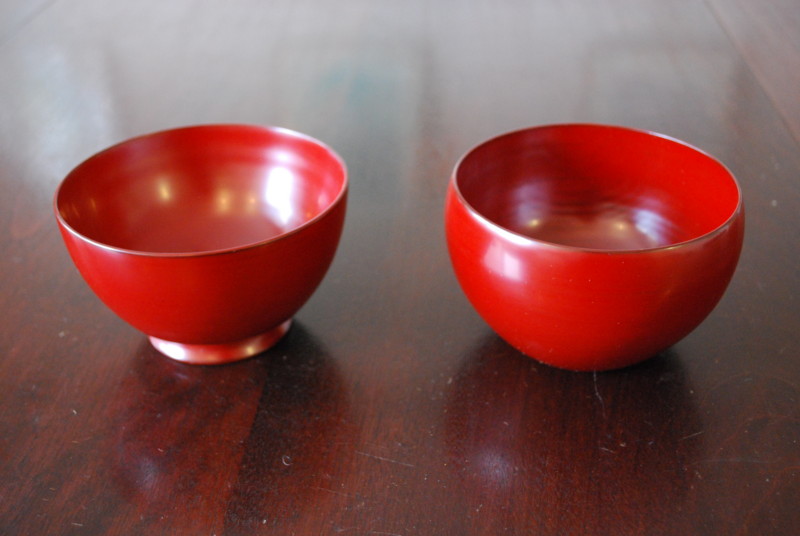角有伊 つぼ碗 漆塗り 合鹿椀（朱） 角漆工房⁄角有伊 朱塗椀 (9-46058