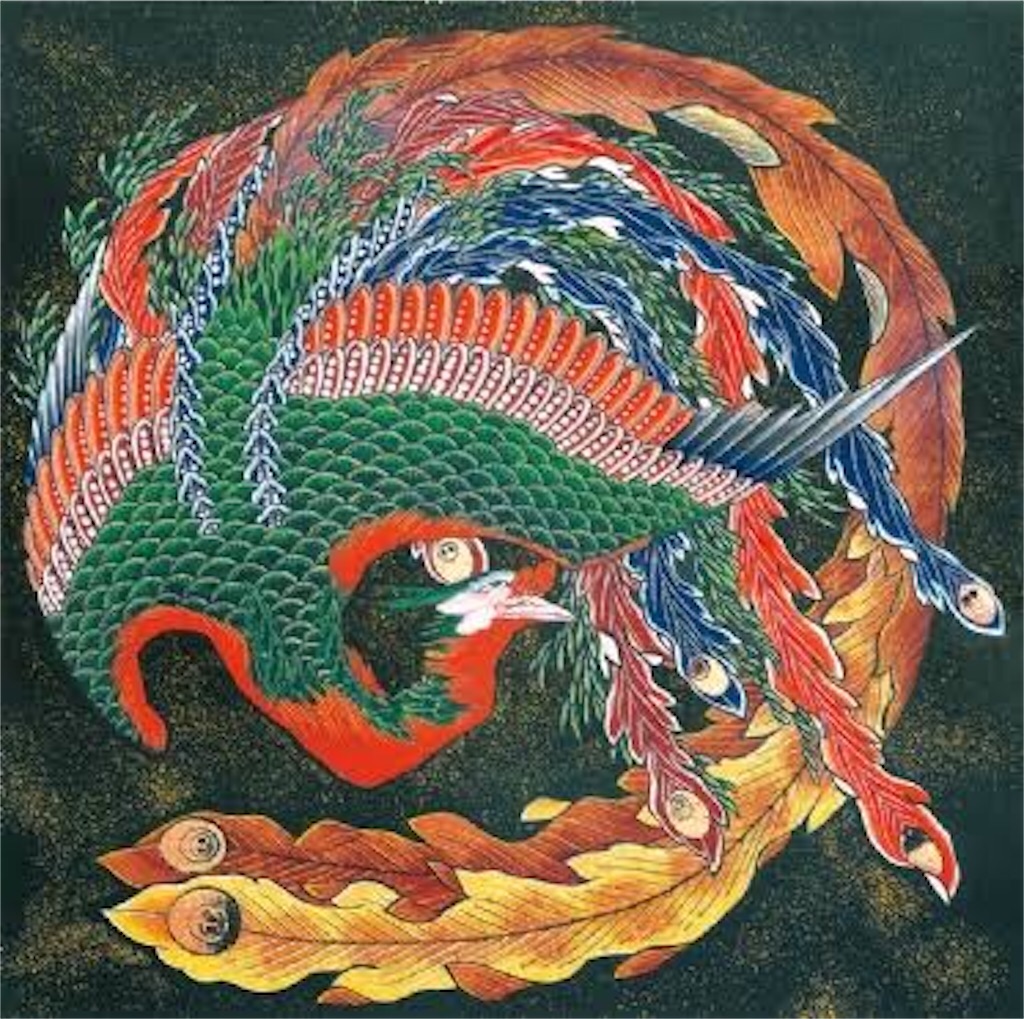 鯉仙人之図/葛飾北斎（落款：画狂老人卍筆）紙本/肉筆/額装/