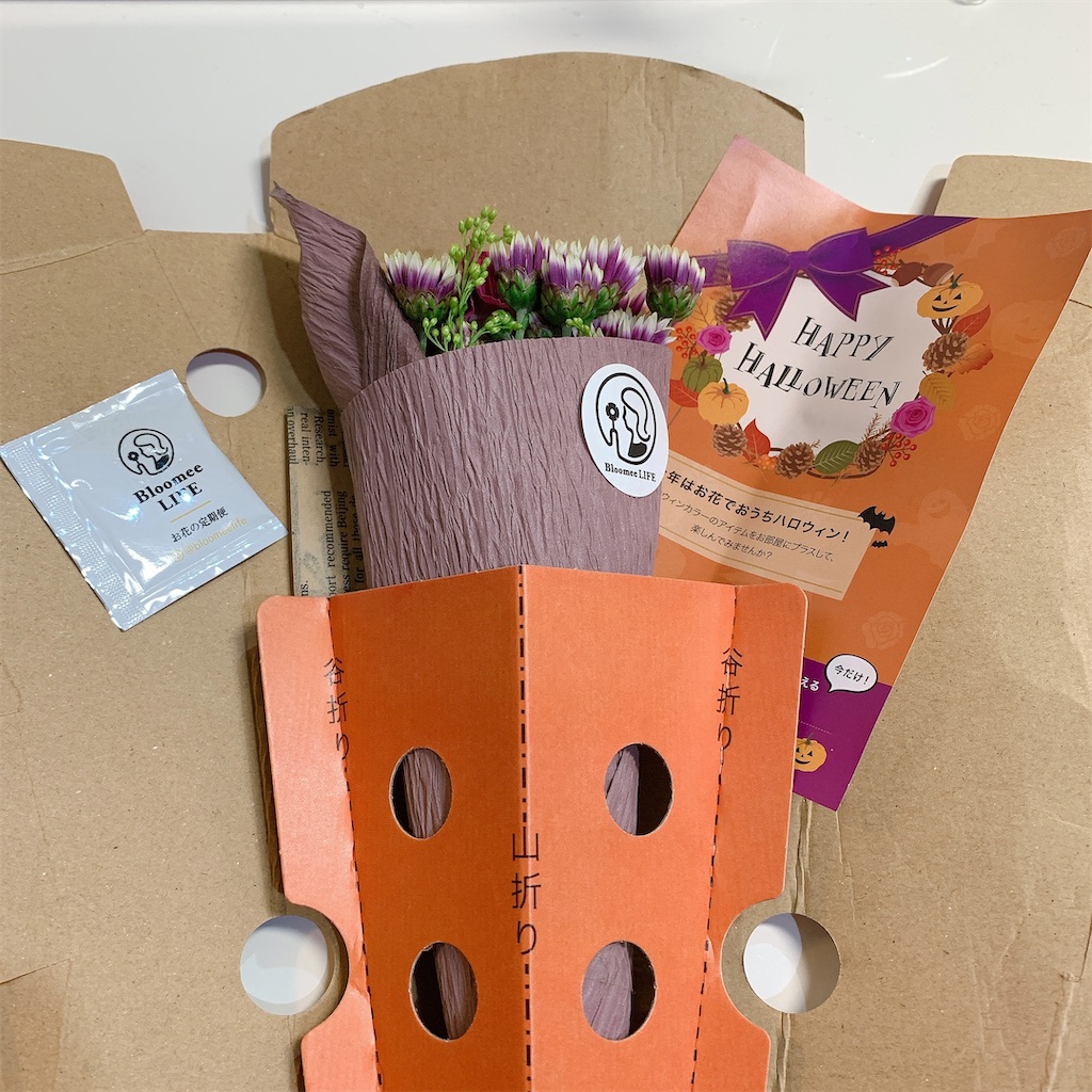 花のある暮らしを簡単に 花の定期便bloomee ブルーミー でおうちハロウィン 無印良品大好きフネの悩めるシンプル生活