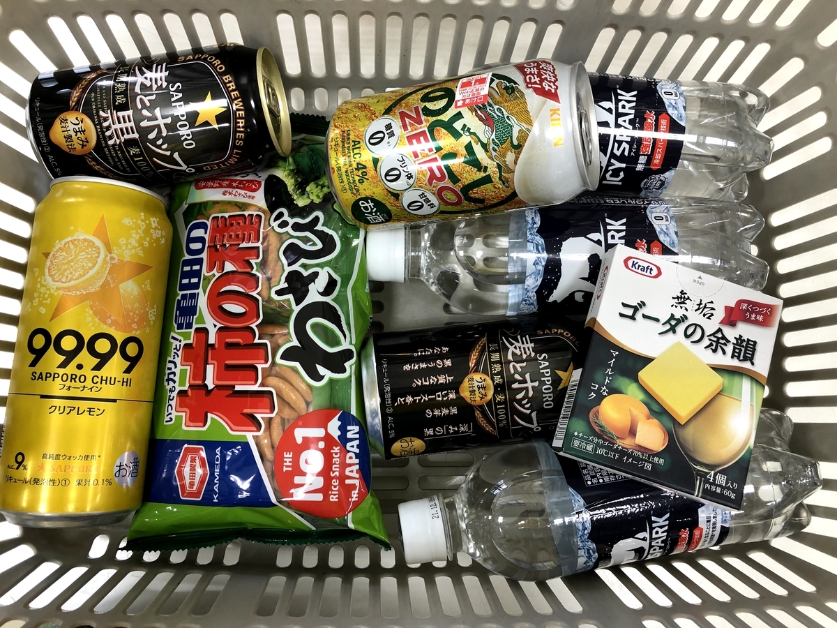 スーパーで精算後のカゴの中