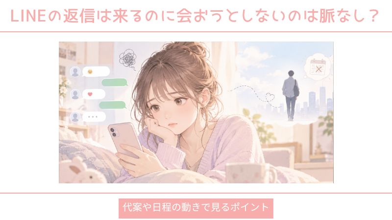 LINEの返信は来るのに会おうとしないのは脈なし?代案や日程の動きで見るポイント