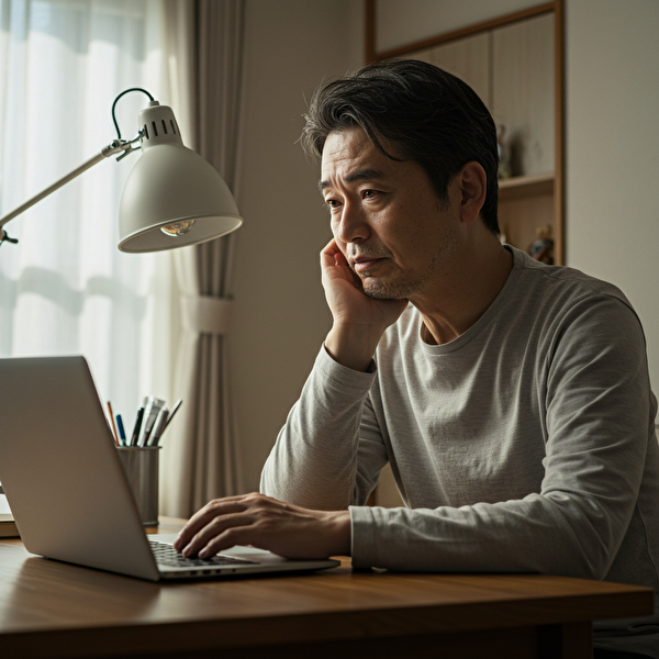 資金が少ない中でトラリピ運用を検討する40代日本人男性