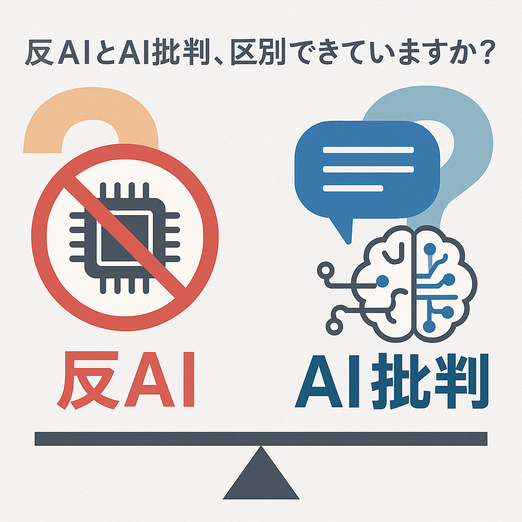 反AIとAI批判を区別する必要性のイメージ図