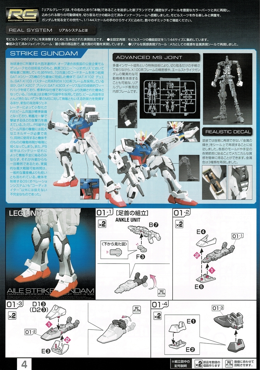 ストライクガンダム 組み立て説明書