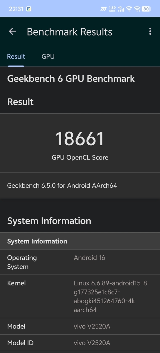 geekbench6 gpu IQOO Neo11