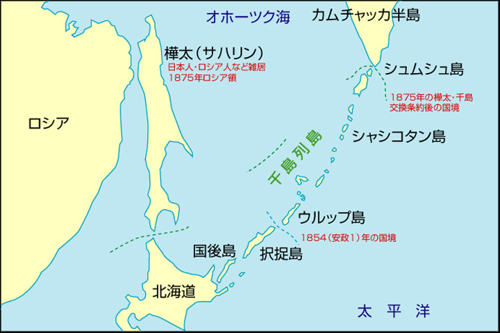 現在の北方領土の地図