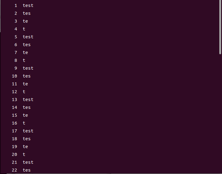 catコマンドオプションnの実行例