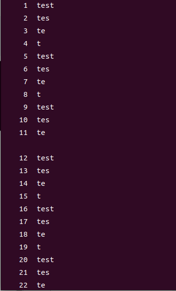 nlコマンドの表示例