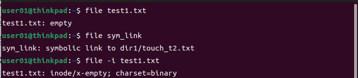 fileコマンドの実行例