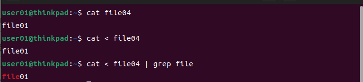 標準入力のリダイレクト実行例