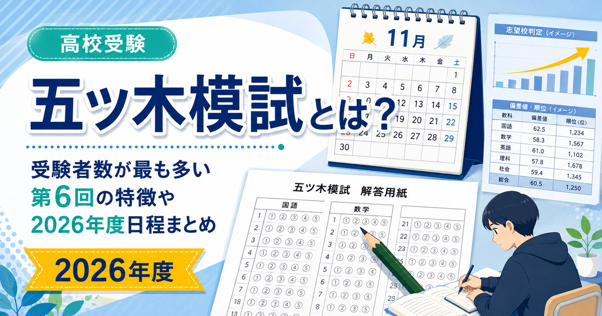 五ツ木模試とは？2026年度の日程・受験料・第6回の特徴を解説