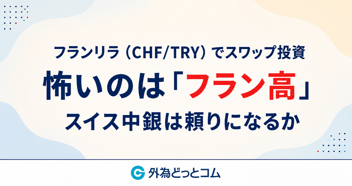 フランリラ(CHF/TRY)でスワップポイント投資、怖いのは「フラン高」によるロスカット…スイス中銀は頼りになるか