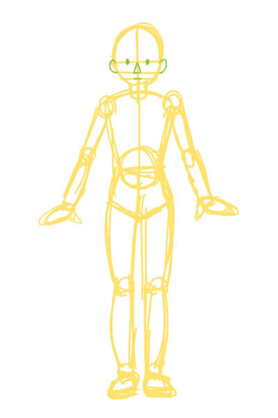 下手くそな体の描き方1（スマブラのピットくん）