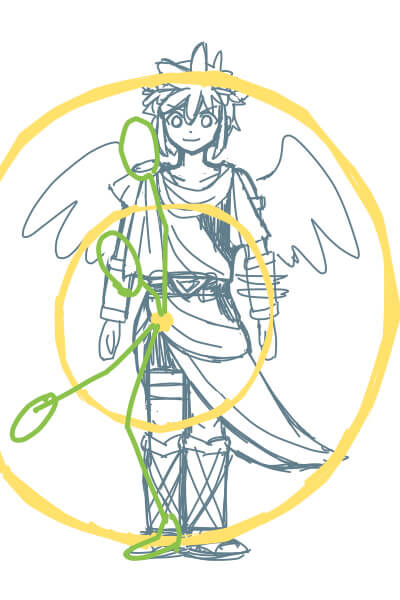 カンタンに絵が上達する、脚の描き方2（スマブラのピットくん）