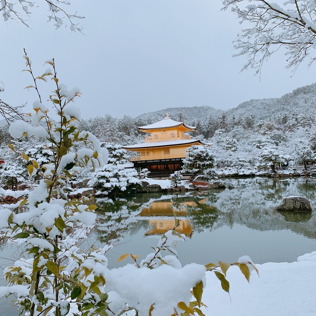 金閣寺 雪