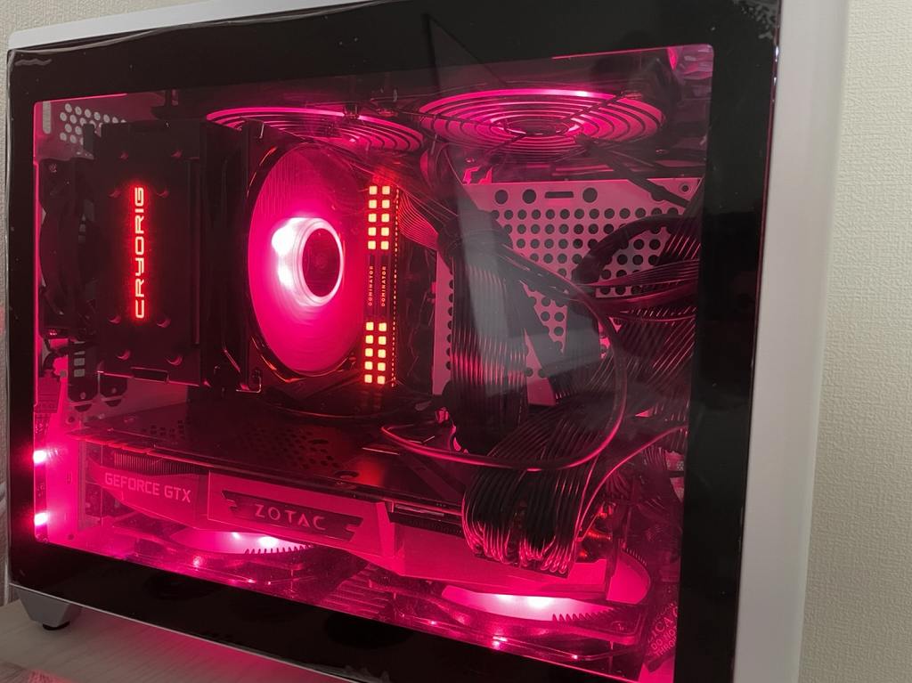 自作PC Mini-ITX】PCを光らせてみた✨ ケースファン&LED