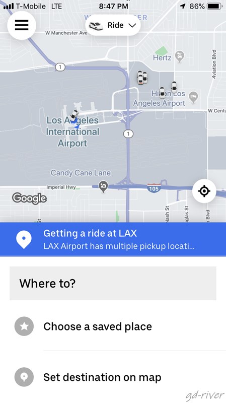 Uber u0026 Lyft @LAX (Los Angels, CA) - gd-river