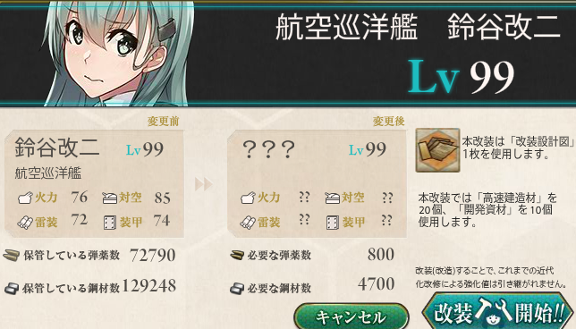 艦これ 鈴谷改二 熊野航改二 ゲームは三日で80時間