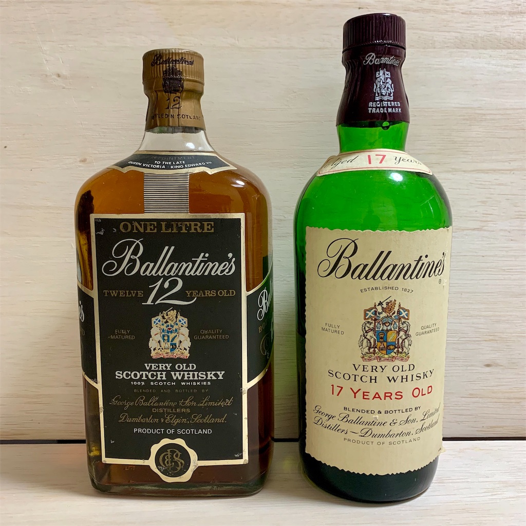角(復刻版)とバランタイン12年のセット Ballantine's 12年 60年代流通 赤青旗12年を追う - ゲコデスノート