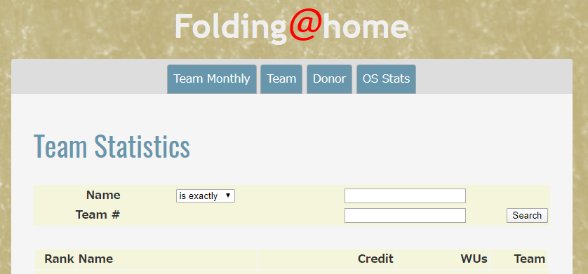 Folding@home 参加したいTeamを探す